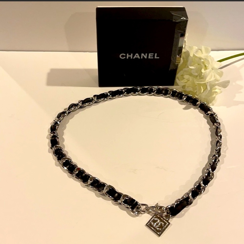 Authentic Chanel silver chain belt